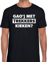 Gaoj met trekkers kieken festival t-shirt zwart heren S