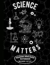 Science Matters Hexagonal Graph Paper Notebook 160 Pages - 8.5 X 11
