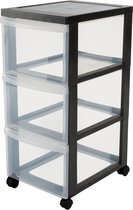 Commode IRIS Design Chest - 3 tiroirs profonds - Plastique - Noir / Transparent