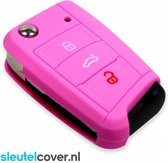 Autosleutel Hoesje geschikt voor Seat - SleutelCover - Silicone Autosleutel Cover - Sleutelhoesje Roze