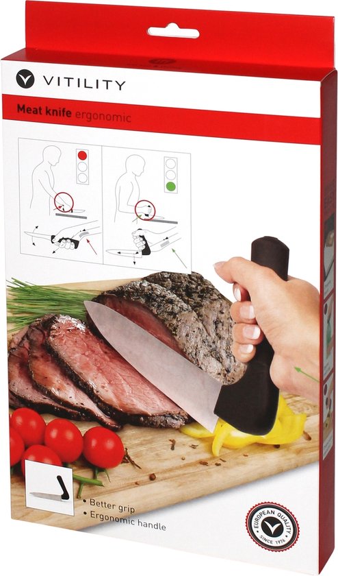 VITILITY Vleesmes - ergonomisch - Vleesmes - Keukenhulpmiddel - Vitility