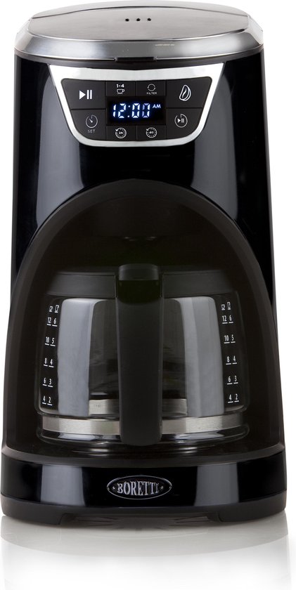 bodem Achternaam Bekijk het internet Boretti B410 - Koffiezetapparaat met aromafunctie, timer en warmhoudplaat -  Zwart | bol.com