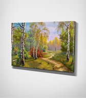 Forest - Painting Canvas - 100 x 70 cm - Schilderij - Canvas - Slaapkamer - Wanddecoratie  - Slaapkamer - Foto op canvas