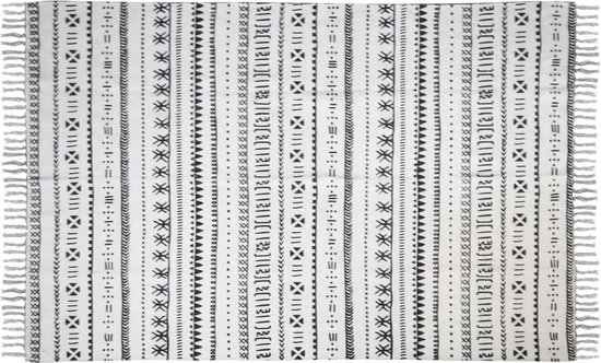 HSM Collection Vloerkleed - katoen - 210x150 cm - zwart/wit