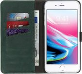 iPhone 8 Plus / 7 Plus Hoesje met Pasjeshouder - Selencia Echt Lederen Booktype - Groen
