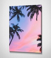 Miami Beach Palm Trees - 70 x 100 cm - Landschap - Schilderij - Canvas - Slaapkamer - Wanddecoratie  - Slaapkamer - Foto op canvas