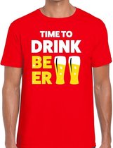 Time to drink Beer heren T-shirt rood L