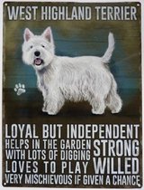 Wandbord - West Highland Terrier -30x40cm-