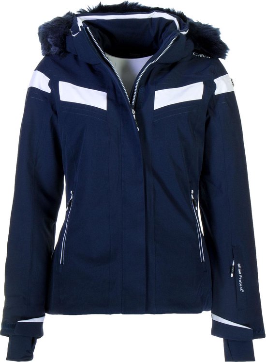 CMP Women Jacket Zip Hood Eco Fur Ski Jas Wintersportjas - Maat 38 -  Vrouwen - blauw/wit | bol.com