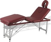 Inklapbare Massagetafel 4 delen Rood met Draagtas - Massage tafel