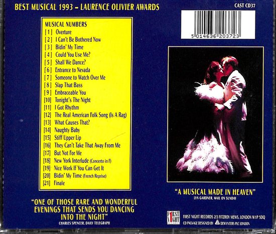 Bol Com Crazy For You Original London Cast Recording Gershwin Cd Album Muziek