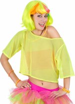 "Fluo geel jaren 80 t-shirt voor vrouwen - Verkleedkleding - One size"