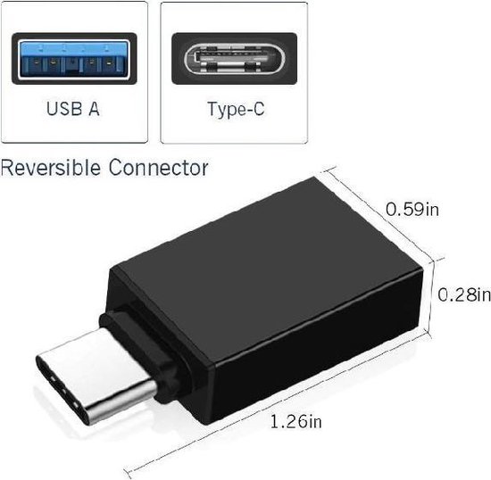 OTG USB-C naar USB 3.0 Adapter Voor Xiao mi mi 6 mi 8 mi 8 A2 samsung galaxy S8 S9 Plus Note 9 8 lg g6 Type C Type C OTG — Zilver