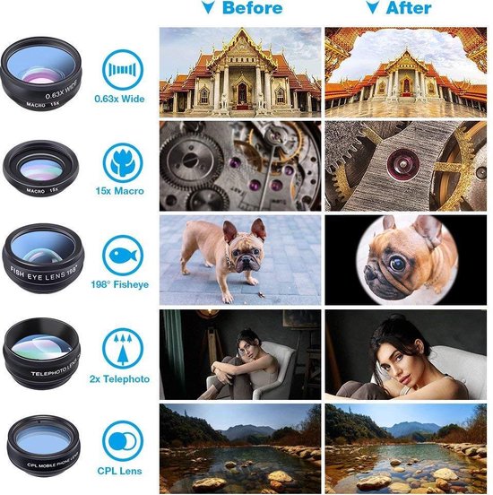 APEX Series 10 in 1 HD Telefoon Camera Lens Kit