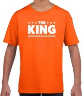 The King tekst t-shirt oranje kids L (140-152)