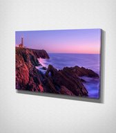 Lighthouse On The Cliff Canvas - 120 x 80 cm - Landschap - Schilderij - Canvas - Slaapkamer - Wanddecoratie  - Slaapkamer - Foto op canvas