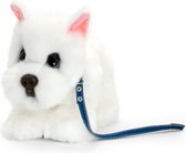 Keel Toys pluche Westie aan riem wit honden knuffel 30 cm - Honden knuffeldieren - Speelgoed voor kind