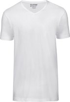 Slater 7600 - BASIC FIT 2-pack T-shirt V-hals korte mouw wit M 100% katoen