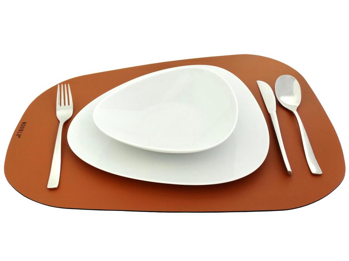 Leren placemat PEBL kingsize Design tafelonderlegger 50x38