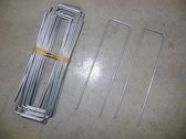Gronddoekpen / Anti-Worteldoek Haken 20 x 5 x 20 cm ZINK / 100 STUKS ! / gronddoekpennen