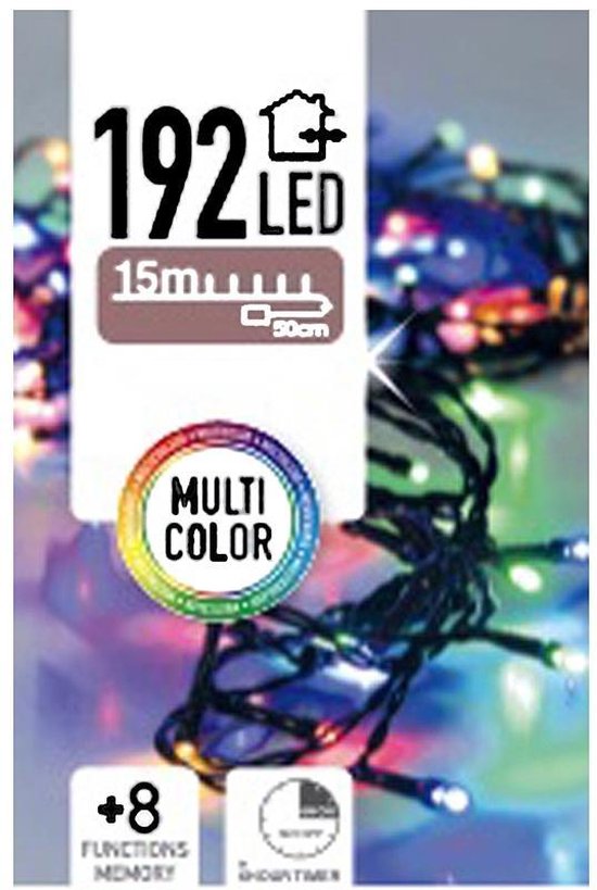 LED-verlichting 192 LED's - multicolor - op batterij - Merkloos