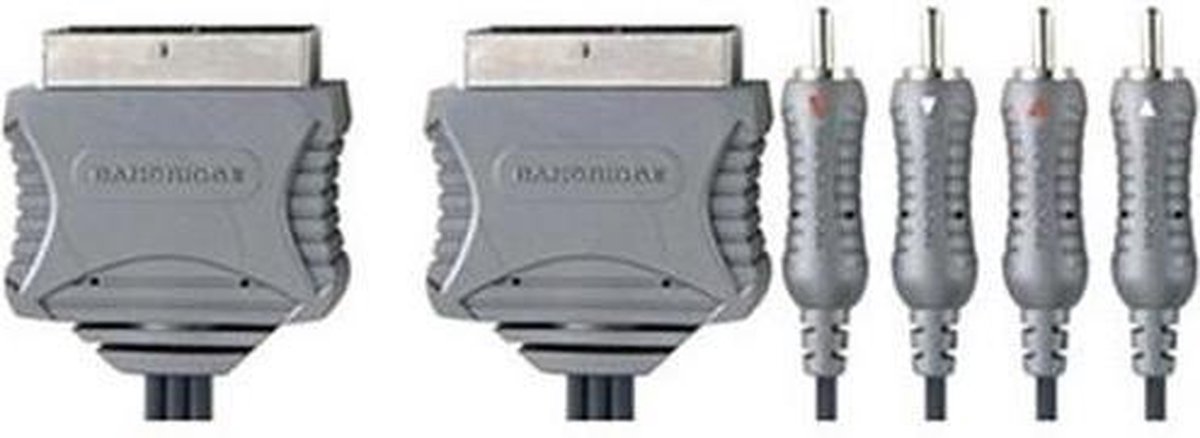 Bandridge VL7692 SCART-kabel 1,5 m SCART (21-pin) SCART (21-pin) + 4xRCA Grijs