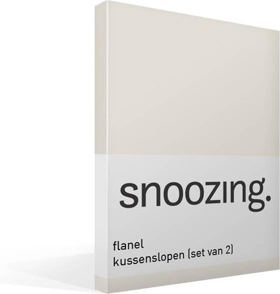 Snoozing - Flanel - Kussenslopen - Set van 2 - 40x60 cm - Ivoor