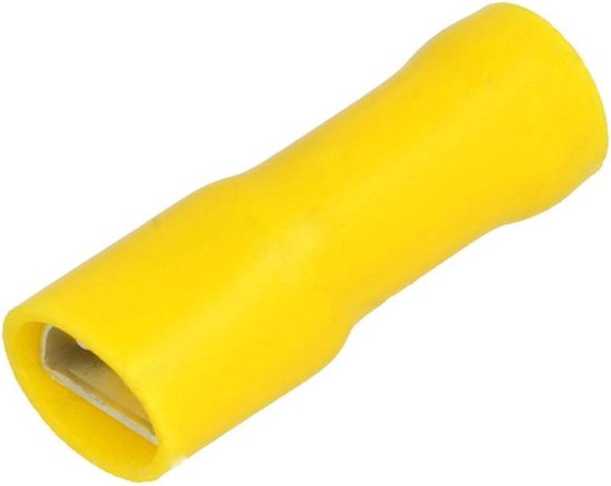 Kabelschoen - Per 10stuks- geel - Insteekbreedte 6.3 mm Insteekdikte 0.8 mm