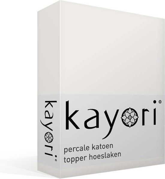 Kayori Shizu - Percale katoen - Topper - Hoeslaken - Lits-jumeaux - 180x210/220 cm - Off-white