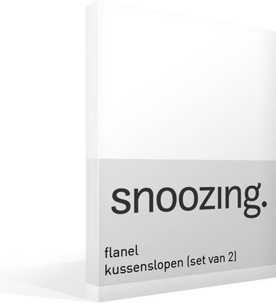 Snoozing - Flanel - Kussenslopen - Set van 2 - 50x70 cm - Wit