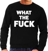 What the Fuck tekst sweater zwart heren - heren trui What the Fuck XXL