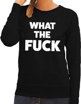 What the Fuck tekst sweater zwart voor dames S