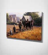 Farm Life - Painting Canvas - 100 x 70 cm - Schilderij - Canvas - Slaapkamer - Wanddecoratie  - Slaapkamer - Foto op canvas