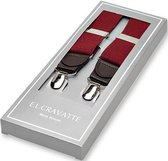 E.L. Cravatte Bretels - Donkerrood - Met écht leer
