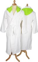 ARTG® Robezz - Badjas - Gekleurde Capuchon - White/Lime Green - Maat XS