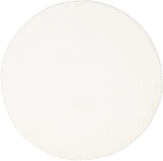 Rond vloerkleed - Tapijten Woonkamer - Hoogpolig - Off-White - 400 cm