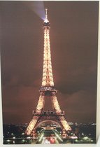 Canvas op houten frame - Eiffel toren met 9 leds in de toren