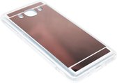 ADEL Siliconen Back Cover Hoesje Geschikt voor Samsung Galaxy J7 (2016) - Glimmende Spiegel Beige