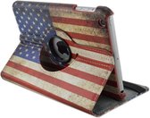 iPad mini 4 - Vintage design Amerikaanse Vlag USA - Smart Book Case hoesje Bookcase Retro Cover