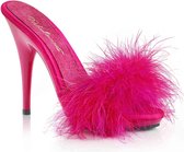 EU 37 = US 7 | POISE-501F | 5 Heel, 3/8 PF Marabou Slide Sandal