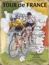 Grote muurplaat Tour de France route 30x40cm