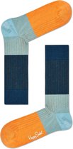 Happy Socks Block Rib Sokken - Geel/Blauw - Maat 36-40