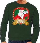 Foute kersttrui / sweater - groen - dronken Kerstman Im Not Drunk heren M (50)