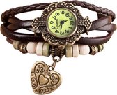 Fako® - Armband Horloge - Hart - Bruin