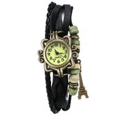Fako® - Armband Horloge - Eiffeltoren - Zwart