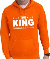 Oranje The King hoodie / hooded sweater heren - Oranje Koningsdag kleding S