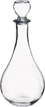 Glazen wijn/water karaf 1,2 liter - Schenkflessen/karaffen met stop