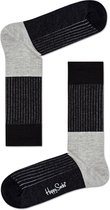 Happy Socks Block Rib Sokken - Zwart/Grijs - Maat 36-40