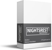 Nightsrest Matras Beschermer Molton Hoeslaken 210 gram per/m2 - Wit Maat: 200x200/220+40cm