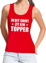 In dit shirt zit een Topper tekst tanktop/mouwloos shirt rood voor dames - dames Toppers singlet L